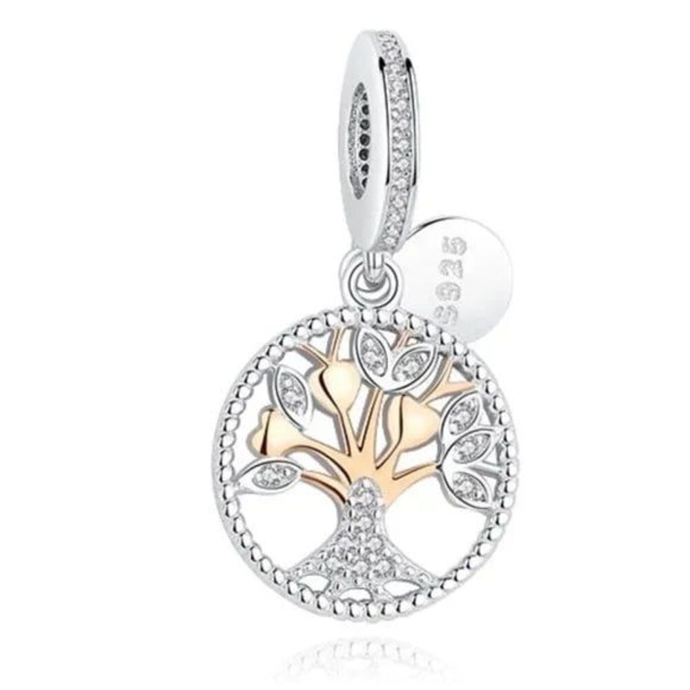 925 Sterling Silver European Rose Gold Charm Bracelet - PY1411